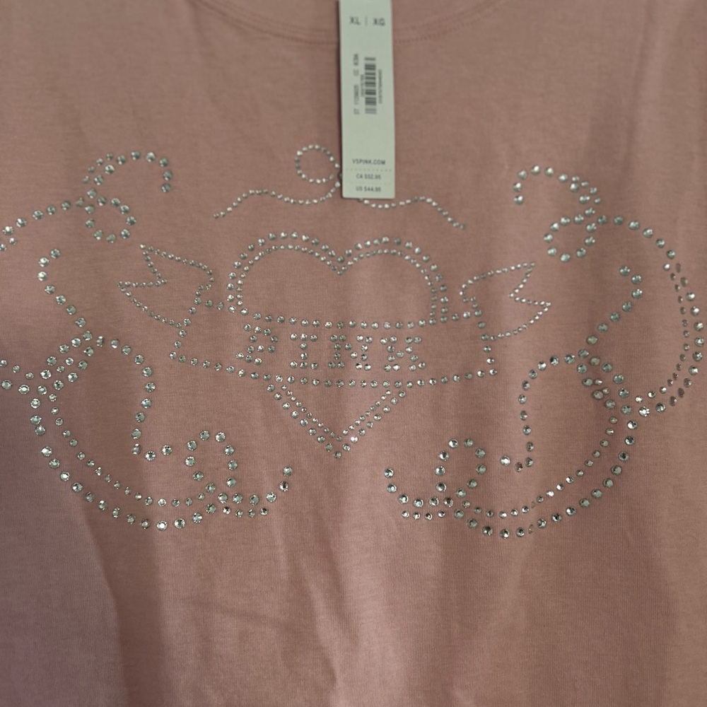NWT Pink victorias secret long sleeve T with bling